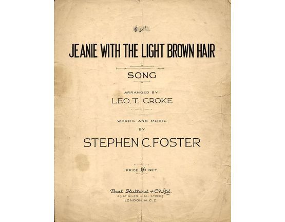 3504 | Jeanie with the Light Brown Hair  - Song- In the key of F major