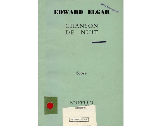 3528 | Edward Elgar Chanson De Nuit for small Orchestra - Op. 15, No. 1 - Score