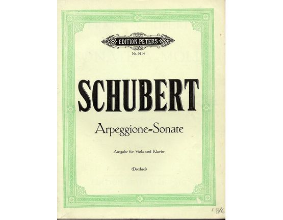 3606 | Arpeggione Sonate - For Viola and Piano - Edition Peters No. 9114