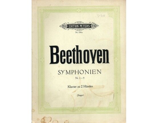 3606 | Beethoven - Symphonies 1 to 5 - Piano Solo - Edition Peters Nr. 196a - Band 1