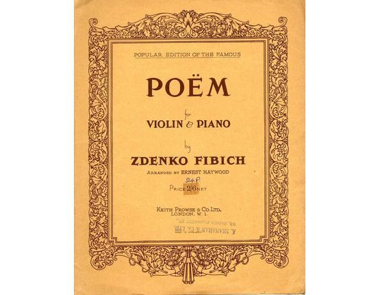 3622 | Fibich - Poem, for violin and piano with seperate violin part