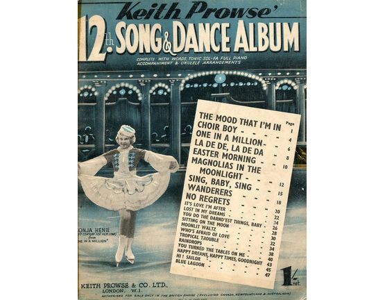 3622 | Keith Prowse's 12th Song and Dance Album - Complete with Words, Tonic Sol-Fa Full Piano Accompaniment & Ukulele Arrangements