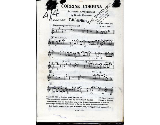 3675 | Corrie Corrina - Dixieland Dance Band Arrangement