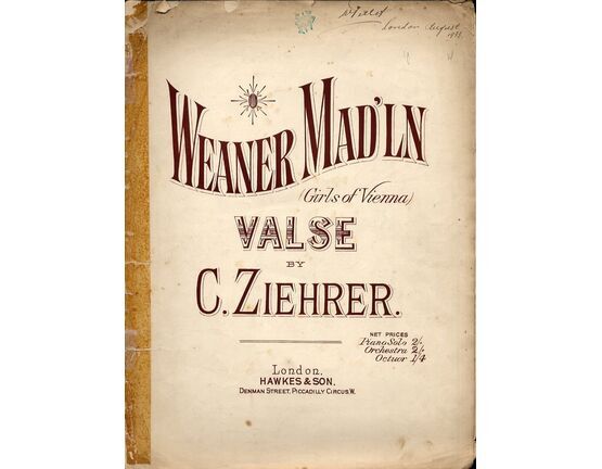 3675 | Weaner Mad'ln (Girls of Vienne) - Valse for Piano Solo - Op. 388