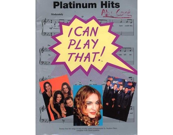 3737 | I Can Play That! - Platinum Hits - 24 Hit Songs in easy to play piano arrangements complete with chord symbols