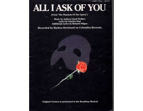 3782 | All I ask of you (from "The Phantom of the Opera") - Recorded by Barbra Streisand - Piano - Vocal - Guitar