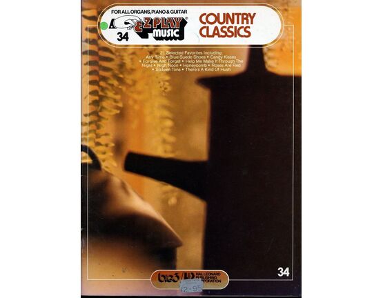 3782 | E Z Play No. 34 - Country Classics, for all organs, piano and guitar