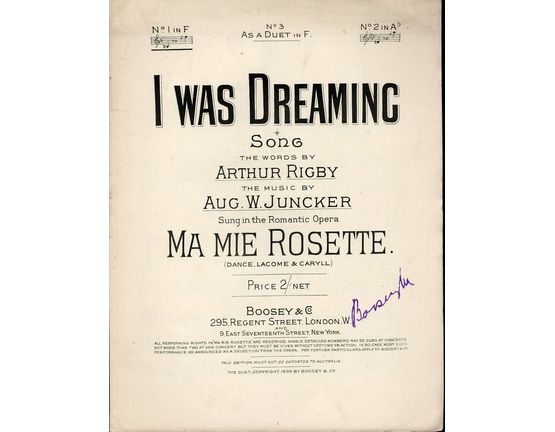393 | I was dreaming - Song from the romantic opera "Ma Mie Rosette" - In the key of F major for low voice