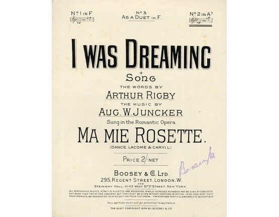 393 | I was dreaming - Song from the romantic opera "Ma Mie Rosette" - In the key of A flat major for high voice