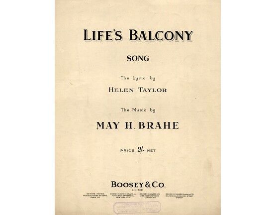 393 | Lifes Balcony - Song - In the key of C major for Medium Voice