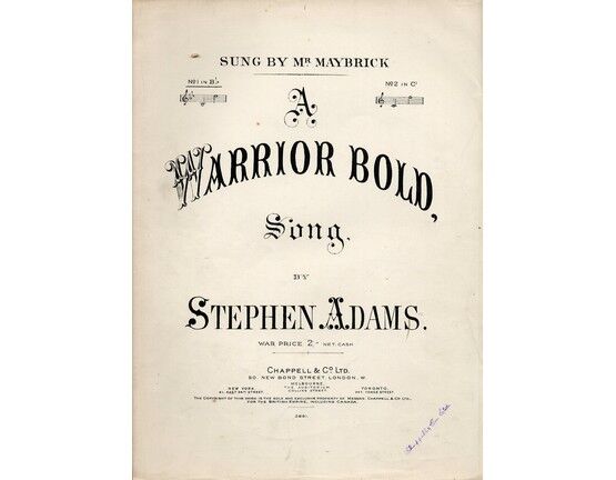 4 | A Warrior Bold - Song, sung by Mr Maybrick - in the key of B flat major