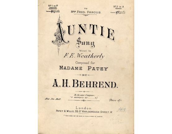 4 | Auntie, composed for Madame Patey