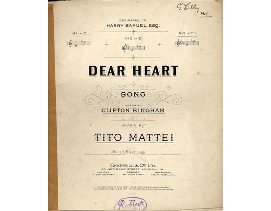 4 | Dear Heart - Song in the key of E flat major for high voice (Original Key)