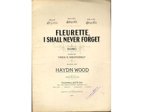 4 | Fleurette, I Shall Never Forget - Song in the key of A flat major for medium voice