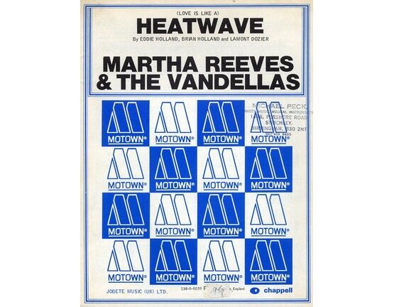 4 | Heatwave, as performed by  Martha Reeves and the Vandellas