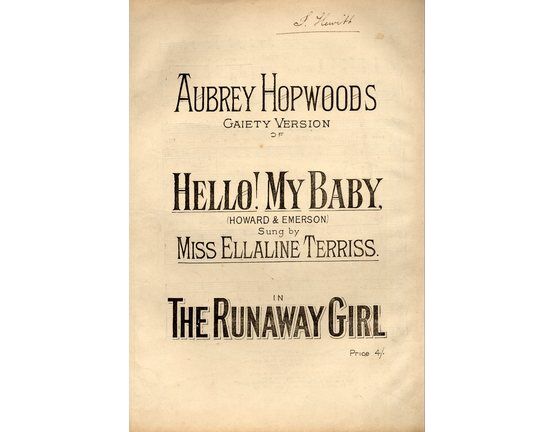 4 | Hello! My Baby - Sung by Miss Ellalline Terriss in "The Runaway Girl"