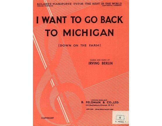 6630 | I Want to go Back to Michigan -  Irving Berlin