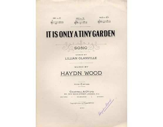 4 | It Is Only a Tiny Garden - Song - In the key of D major for medium voice
