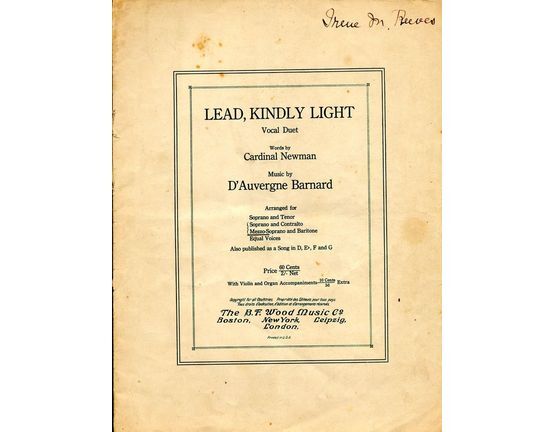 4 | Lead Kindly Light - Vocal Duet - Arranged for Soprano or Mezzo Soprano and Contralto or Baritone
