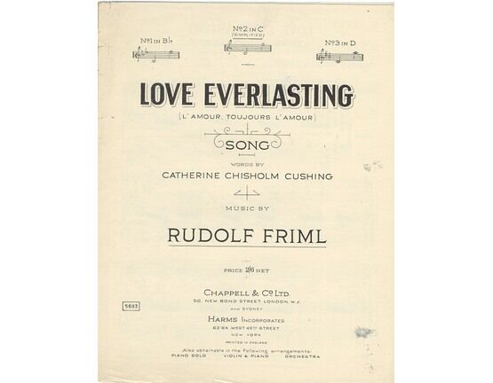 4 | Love Everlasting (L'Amour, Toujours L'Amour) - Song in the key of B flat major for low voice