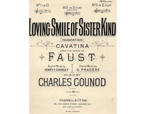 4 | Loving Smile of Sister Kind - Cavatina from the Opera of Faust - Song in the key of D flat major for medium voice