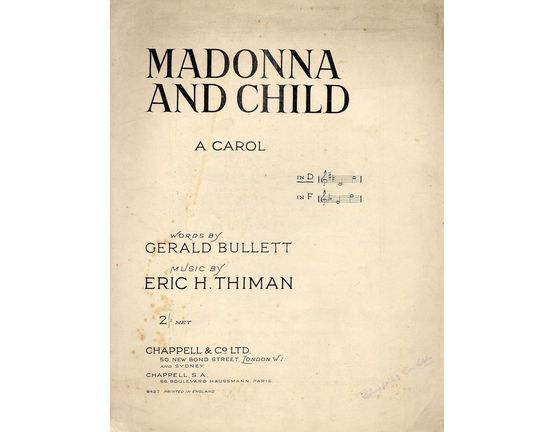4 | Madonna and Child - A Carol in the key of D major for lower voice