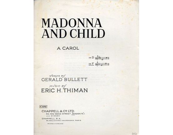 4 | Madonna and Child - A Carol in the key of F major for higher voice