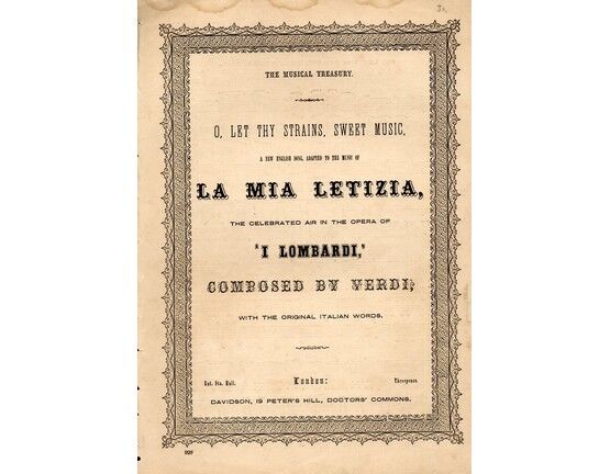 4 | O Let Thy Strains Sweet Music, La Mia Letizia from "I Lombardi