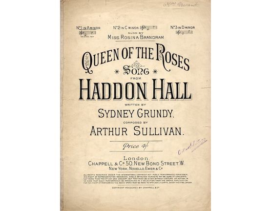 4 | Queen of the Roses - Song in Key of A minor for Low Voice - From Haddon Hall