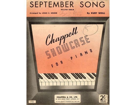 4 | September Song - Piano Solo - Chappell Showcase for Piano Series