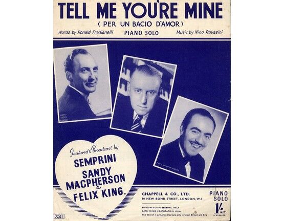 4 | Tell Me Youre Mine (Per Un Bacio D'amor)  - Semprini, Sandy Macpherson - Piano Solo