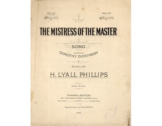 4 | The Mistress of the Master - Song in the key of D Major for Low Voice