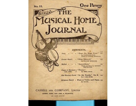 4 | The Musical Home Journal, No.11, including, Hope on Hope Ever, King Edward, Somewhere, Winter, In the Ranks and Flute or Violin and piano
