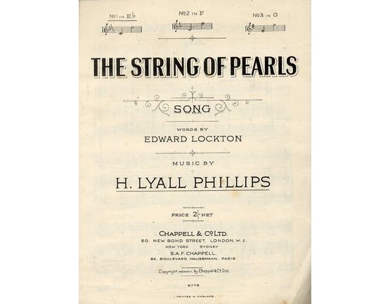 4 | The String of Pearls - Song in the key of E flat major for Low Voice