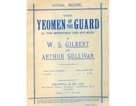 4 | The Yeomen of the Guard or The Merryman and his Maid - Full Vocal Score