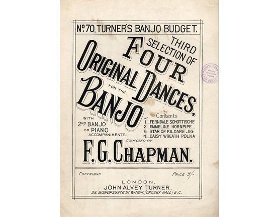4 | Third Selection of Four Original Dances for the Banjo, with Second Banjo or Piano Accompaniments. No. 70 from Turners Banjo Budget Containing, Ferndal