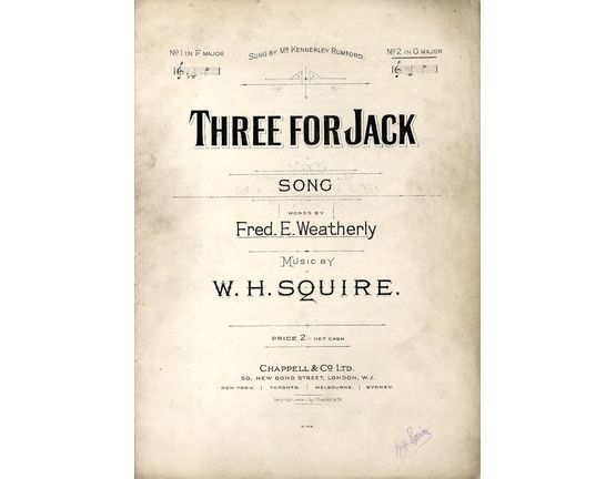4 | Three For Jack - Song - In the key of G major for High Voice