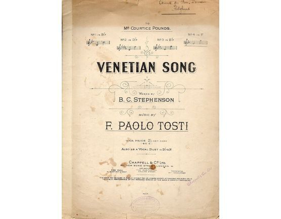 4 | Venetian Song - Song in the key of F for High Voice
