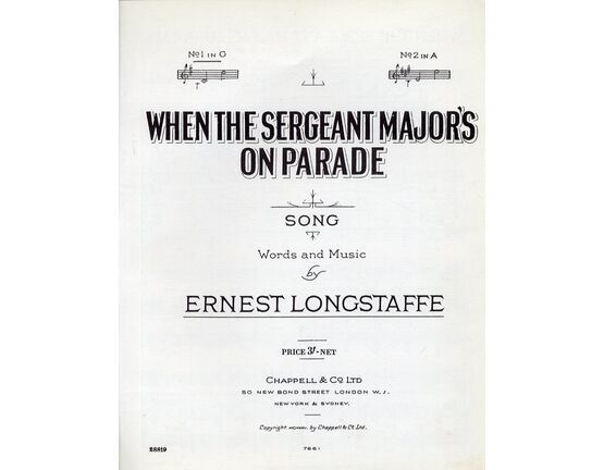 4 | When the Sergeant Major's on Parade - Song in the key of G major for Low Voice