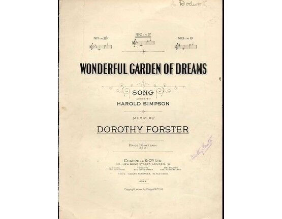 4 | Wonderful Garden of Dreams - Song in the key of F Major for Medium Voice