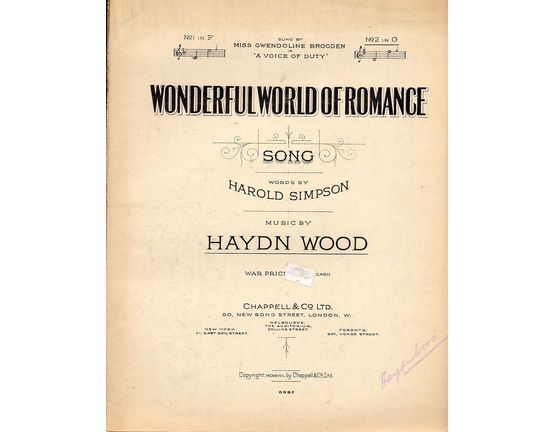 4 | Wonderful World of Romance - Song - In the Key of G major for high voice