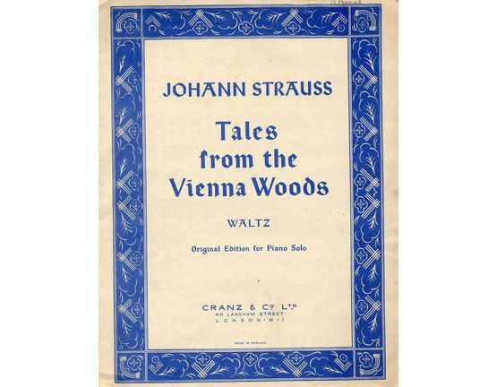 400 | Tales from the Vienna Woods - Waltz - Original Edition for Piano Solo