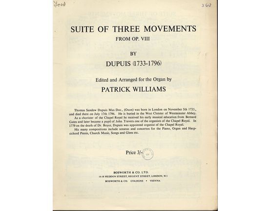 406 | Suite of Three Movements from Op. VIII