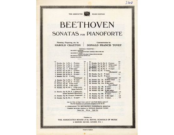 4100 | Beethoven Sonata No. 19 - Op. 49, No. 1 G minor - The Associated Board Edition of Beethoven Sonatas for Pianoforte Series
