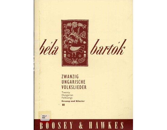 4110 | Bartok - Twenty Hungarian Folksongs - Volume II - Tanzlieder