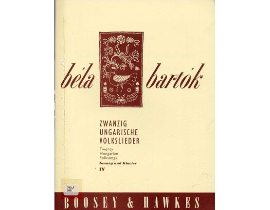 4110 | Bartok - Twenty Hungarian Folksongs - Volume IV - Lieder der Jugend