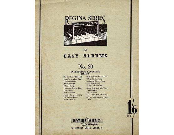 4130 | Regina Series of Easy Albums - No. 20 - Everybody's Favourtie Hymns For Piano and Voice