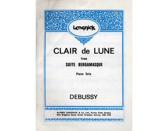 422 | Clair de Lune - From Suite Bergamasque - Piano Solo
