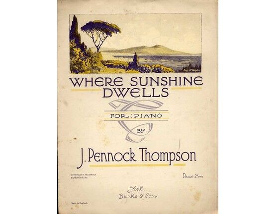 4433 | Where Sunshine Dwells - For Piano - With Illustration of Bay of Naples