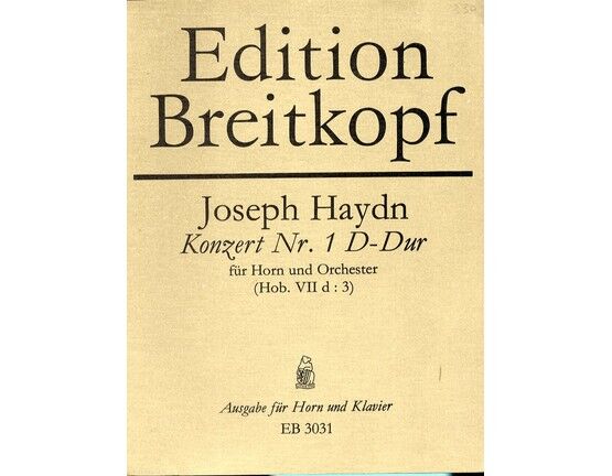 4435 | Haydn - Konzert No. 1 in D Major - Arranged for Horn and Piano - Edition Breitkopf 3031